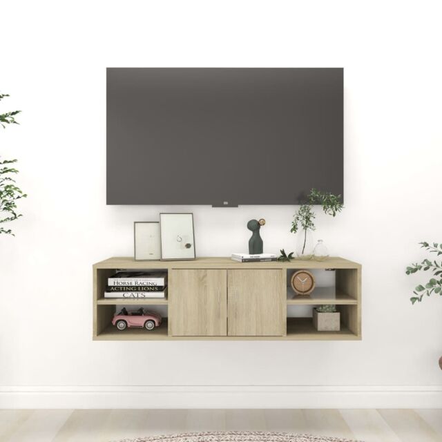 Berkfield Home Wall Shelf Sonoma Oak 102x30x29 cm Engineered Wood in Brown - Size: 102 x 30 x 29 cm - image 1