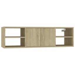 Berkfield Home Wall Shelf Sonoma Oak 102x30x29 cm Engineered Wood in Brown - Size: 102 x 30 x 29 cm - thumbnail 2