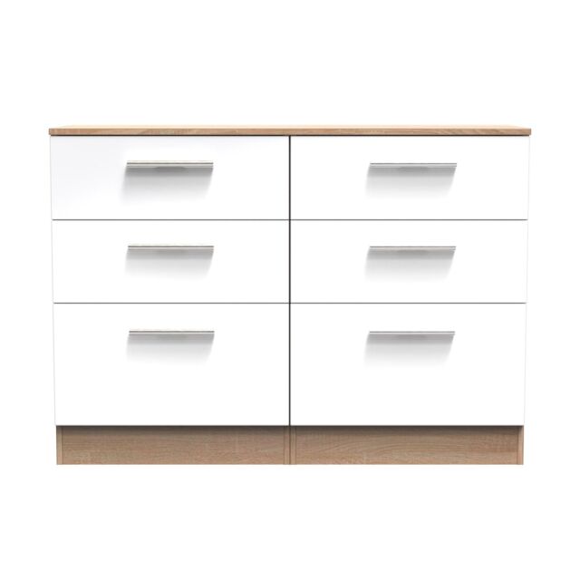 Ready Assembled 2 U Trent 6 Drawer Wide Chest (Ready Assembled) in White - image 1