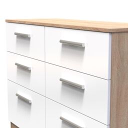 Ready Assembled 2 U Trent 6 Drawer Wide Chest (Ready Assembled) in White - thumbnail 4