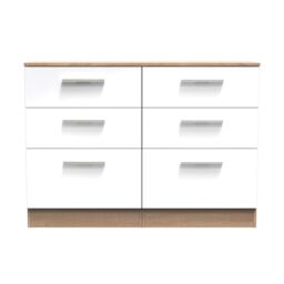 Ready Assembled 2 U Trent 6 Drawer Wide Chest (Ready Assembled) in White - thumbnail 1