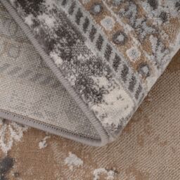 Kukoon Warm Beige Distressed Traditional Medallion Bordered Rug - Size: 80 cm x 150 cm - thumbnail 6
