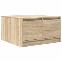 Berkfield Home Coffee Table with Drawers Sonoma Oak 70.5x70x40 cm in Light Brown - thumbnail 1