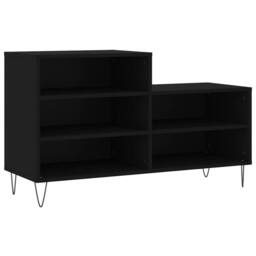 Berkfield Home Shoe Cabinet Black 102x36x60 cm Engineered Wood - Size: 102 x 36 x 60 cm - thumbnail 3