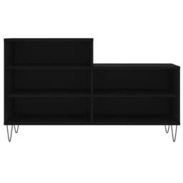 Berkfield Home Shoe Cabinet Black 102x36x60 cm Engineered Wood - Size: 102 x 36 x 60 cm - thumbnail 4