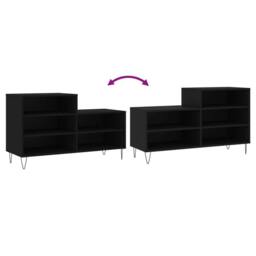 Berkfield Home Shoe Cabinet Black 102x36x60 cm Engineered Wood - Size: 102 x 36 x 60 cm - thumbnail 7