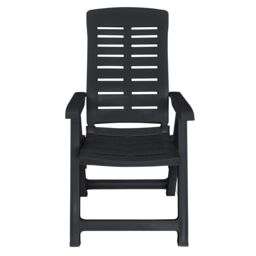 Berkfield Home 9 Piece Outdoor Dining Set Plastic Anthracite in Black - thumbnail 5