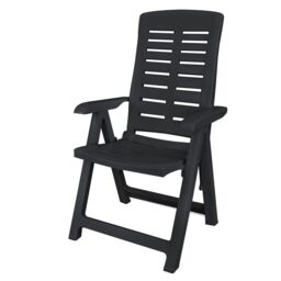 Berkfield Home 9 Piece Outdoor Dining Set Plastic Anthracite in Black - thumbnail 3