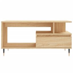 Berkfield Home Coffee Table Sonoma Oak 90x49x45 cm Engineered Wood in Brown - Size: 90 x 49 x 45 cm - thumbnail 5
