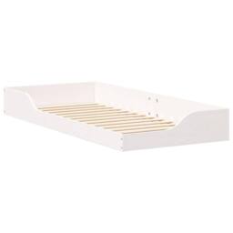 Berkfield Home Modern Floor Bed Frame White 100 x 210 cm Wood - thumbnail 3