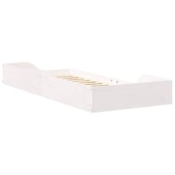 Berkfield Home Modern Floor Bed Frame White 100 x 210 cm Wood - thumbnail 7