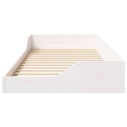 Berkfield Home Modern Floor Bed Frame White 100 x 210 cm Wood - thumbnail 5