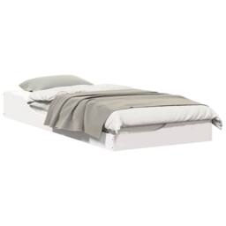 Berkfield Home Modern Floor Bed Frame White 100 x 210 cm Wood - thumbnail 1