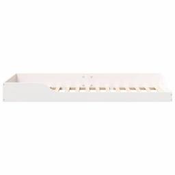 Berkfield Home Modern Floor Bed Frame White 100 x 210 cm Wood - thumbnail 6