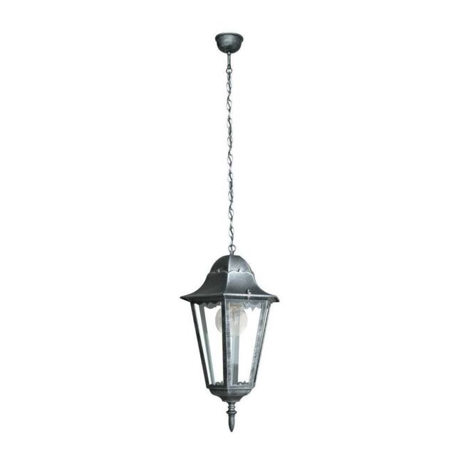 Netlighting FIRENZE Outdoor Pendant Ceiling Light Black Silver IP44 21cm - image 1