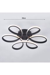 Living and Home Modern Artistic Circular Rings LED Flush Mount Ceiling Light in Black - thumbnail 6