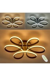 Living and Home Modern Artistic Circular Rings LED Flush Mount Ceiling Light in Black - thumbnail 3