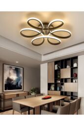 Living and Home Modern Artistic Circular Rings LED Flush Mount Ceiling Light in Black - thumbnail 4