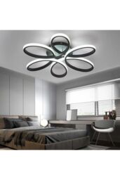 Living and Home Modern Artistic Circular Rings LED Flush Mount Ceiling Light in Black - thumbnail 5