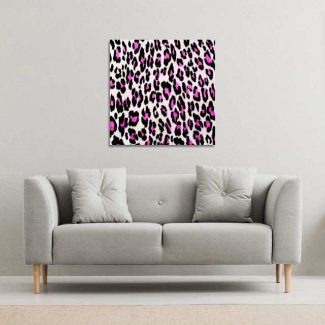 Benjamin Tate Design Pink Fluffy Leopard (Canvas Print) / 114 x 114 x 4cm in Natural - Size: 114 x 114 x 4 cm - image 1