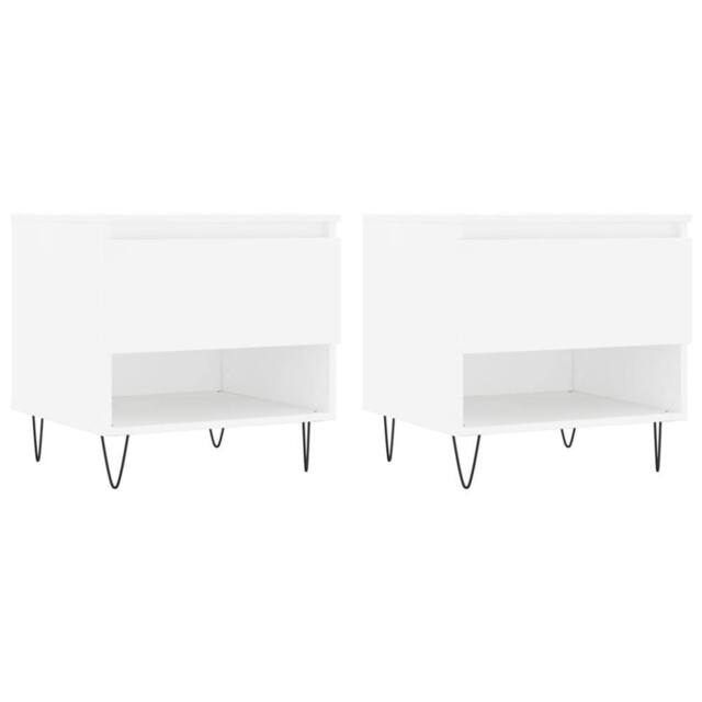 Berkfield Home Coffee Tables 2 pcs White 50x46x50 cm Engineered Wood - Size: 50 x 46 x 50 cm - image 1