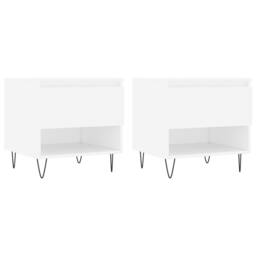 Berkfield Home Coffee Tables 2 pcs White 50x46x50 cm Engineered Wood - Size: 50 x 46 x 50 cm - thumbnail 1