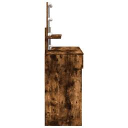 Berkfield Home Beautiful Dressing Table with LED Smoked Oak 100x40x130 cm in Brown - Size: 100 x 40 x 130 cm - thumbnail 6