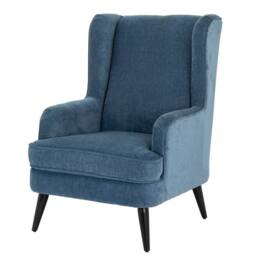 Lemon Pavilion Furniture and Decor Vellis Wingback Occasional Armchair - Metal - L84xW76xH101 cm - Blue - thumbnail 1