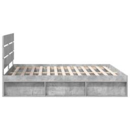 Berkfield Home Bed Frame with Headboard Concerte 180 x 200 cm Solid Pine Wood in Grey - thumbnail 8