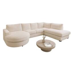 Home & Love Cloud Haven Luxury Chaise Corner Sofa U Shape - Cream - thumbnail 2