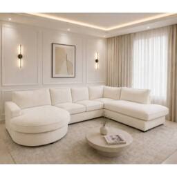Home & Love Cloud Haven Luxury Chaise Corner Sofa U Shape - Cream