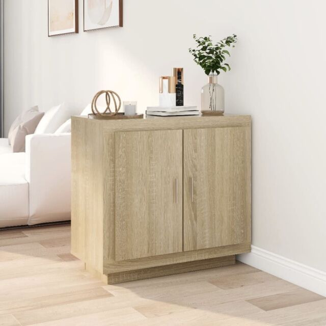 Berkfield Home Sideboard Sonoma Oak 80x40x75 cm Engineered Wood in Brown - Size: 80 x 40 x 75 cm - image 1