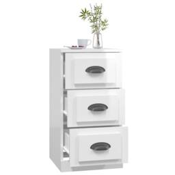 Berkfield Home Sideboard High Gloss White 36x35.5x67.5 cm Engineered Wood - thumbnail 7