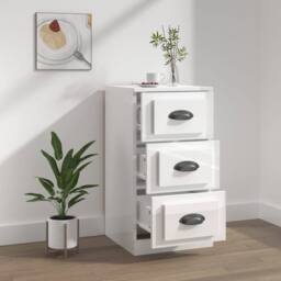 Berkfield Home Sideboard High Gloss White 36x35.5x67.5 cm Engineered Wood - thumbnail 6