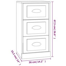 Berkfield Home Sideboard High Gloss White 36x35.5x67.5 cm Engineered Wood - thumbnail 9