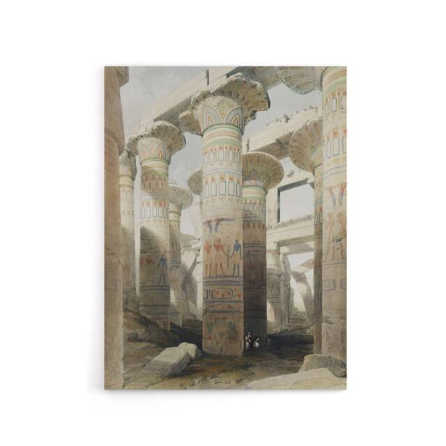 "Artery8 Karnak Temple Great Hypostyle Hall Roberts Canvas Wall Art in Beige - Size: W18"" x H24""" - image 1