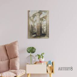 "Artery8 Karnak Temple Great Hypostyle Hall Roberts Canvas Wall Art in Beige - Size: W18"" x H24""" - thumbnail 3