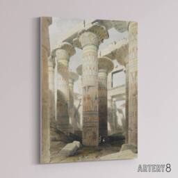 "Artery8 Karnak Temple Great Hypostyle Hall Roberts Canvas Wall Art in Beige - Size: W18"" x H24""" - thumbnail 2