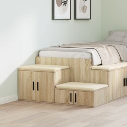 Berkfield Home Storage Cabinet in Sonoma Oak - 118x41x40 cm, Made of Engineered Wood in Beige - Size: 118 x 41 x 40 cm