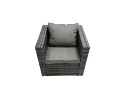 Fimous Rattan Dining Table Sofa Set with Side Table 2 Stools Outdoor 10 Seat in Dark Grey - thumbnail 6