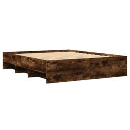 Berkfield Home Durable Bed Frame without Mattress Smoked Oak 160x200 cm Engineer in Brown - thumbnail 7