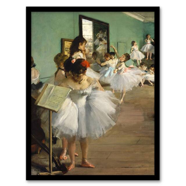 "Artery8 The Dance Class Ballet Studio Degas Vintage Framed Wall Art Print - Size: W12"" x H16""" - image 1