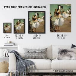 "Artery8 The Dance Class Ballet Studio Degas Vintage Framed Wall Art Print - Size: W12"" x H16""" - thumbnail 3