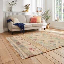 The Rug Shop UK Multi Handmade Modern Geometric Jute Striped Kilim Easy To Clean Rug - Size: 150 cm x 230 cm - thumbnail 2