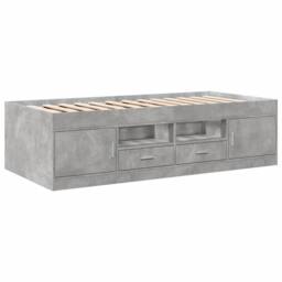 Berkfield Home Versatile Daybed with Drawers without Mattress Concrete Grey 100x
