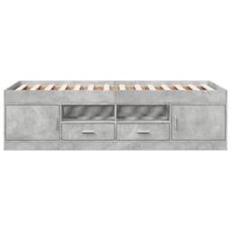 Berkfield Home Versatile Daybed with Drawers without Mattress Concrete Grey 100x - thumbnail 4