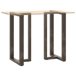 Berkfield Home Bar Table Legs T-Shaped¬†2 pcs Natural Steel 60x35x(100-101) cm Steel in Black - thumbnail 8