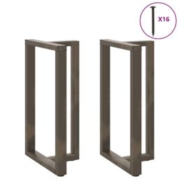 Berkfield Home Bar Table Legs T-Shaped¬†2 pcs Natural Steel 60x35x(100-101) cm Steel in Black - thumbnail 3