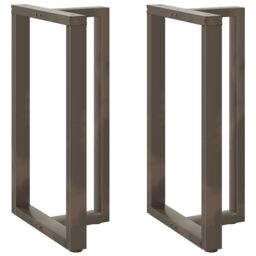 Berkfield Home Bar Table Legs T-Shaped¬†2 pcs Natural Steel 60x35x(100-101) cm Steel in Black - thumbnail 1