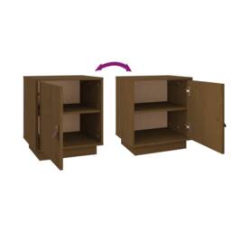 Berkfield Home Beautiful Bedside Cabinets 2 pcs Honey Brown 40x34x45 cm Solid Wo - Size: 40 x 34 x 45 cm - thumbnail 8